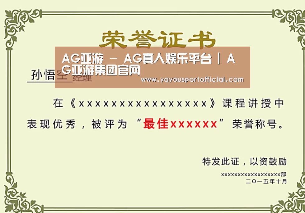 AG亚游荣誉证书二(图1)