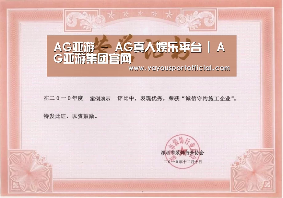 AG亚游荣誉证书一